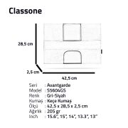 Classone Avantgarde S5604GS 15.6 inch Laptop Kılıfı -Gri/Siyah