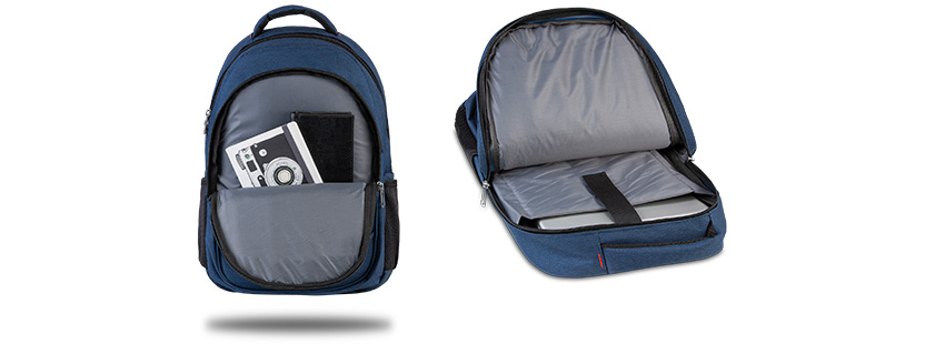 Palermo Series BP-L201 WTXpro Waterproof Fabric Backpack - Navy Blue