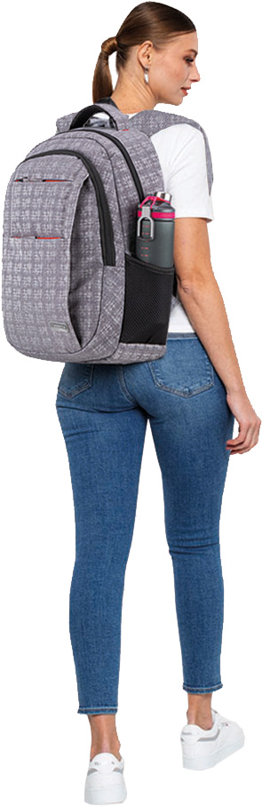 Classone BP-L306 Siena Series WTXpro Waterproof Fabric 15.6 inch Backpack – Checkered Gray