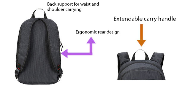 Classone BP-S460 New Trend Luxury WTXpro Waterproof Fabric Backpack - Black