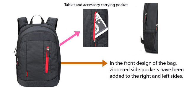 Classone BP-S460 New Trend Luxury WTXpro Waterproof Fabric Backpack - Black