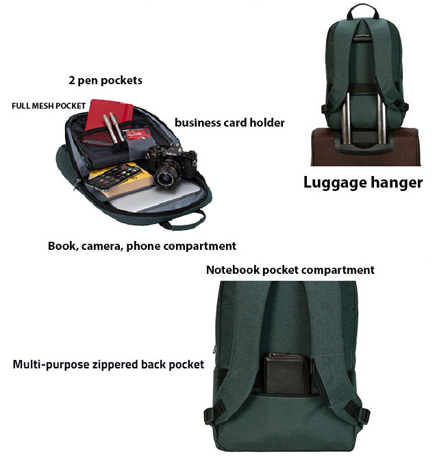 Zaino Series BP-Z206 Laptop Backpack / Smoked