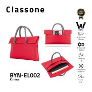 Classone BYN-EL002 WTXPro Su Geçirmez Kumaş 13-14 inch Bayan Laptop El Çantası- Tote Bag - Kırmızı