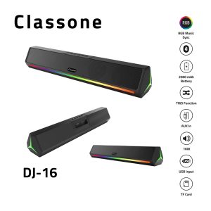 Classone DJ-16 RGB-Licht, Bluetooth, kabellose Soundbar, Lautsprecher