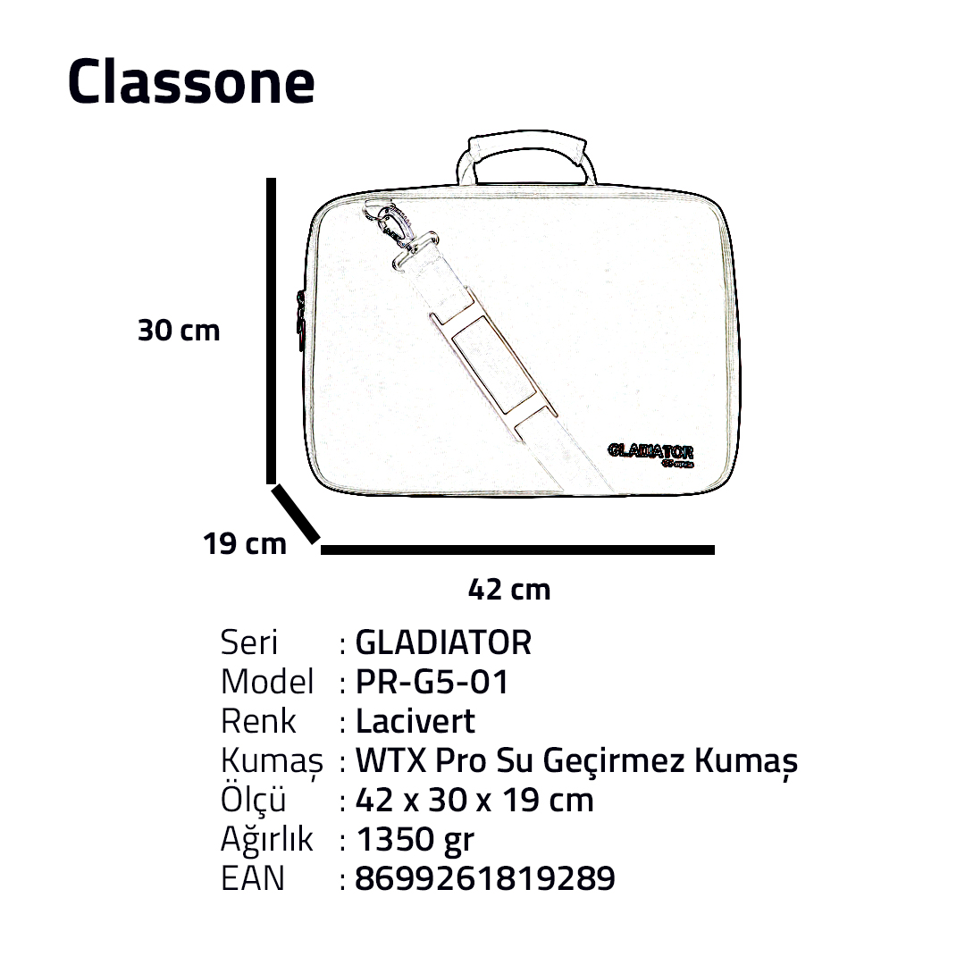Classone PR-G5-01 Gladiator G5 Series Game Console Carrying Case - Navy Blue