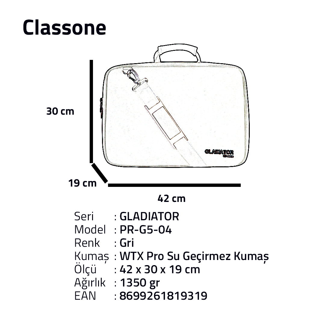 Classone PR-G5-04 Gladiator G5 Series Game Console Carrying Case - Gray