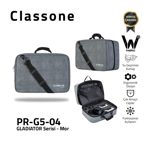 Classone PR-G5-04 Gladiator G5 Series Game Console Carrying Case - Gray