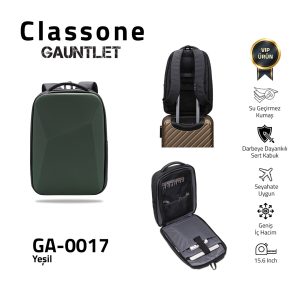 Classone GA-0017 Gauntlet V1 Hard Shell Series 15.6 inch WTX Pro Waterproof Fabric Laptop Bag - Green