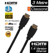 3 Metre HDMI Kablo + Ethernet 3D v1.4