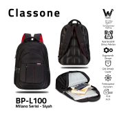 Classone BP-L100 Milano Serisi WTXpro Su Geçirmez Kumaş 15,6 inch Sırt Çantası - Siyah