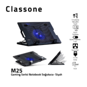 Classone M25 5x Yükseklik Ayarlı Notebook Soğutucu 10-17" Uyumlu - Siyah