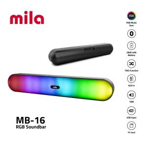 Mila Soundbar MB-16-Serie, Bluetooth-Lautsprecher mit RGB-Licht