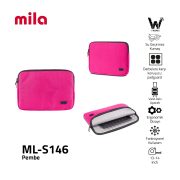 Classone ML-S146 13, 14 inch Mila Serisi , Macbook ,Mac Air, Laptop Kılıfı, WTXpro Su Geçirmez Kumaş-Pembe