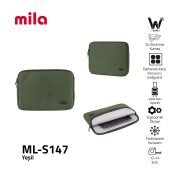 Classone ML-S147 13, 14 inch Mila Serisi , Macbook ,Mac Air, Laptop Kılıfı, WTXpro Su Geçirmez Kumaş-Yeşil