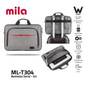 Mila ML-T304 Business serisi  15.6 inch uyumlu WTXpro Su Geçirmez Kumaş Macbook , Laptop , Notebook  Taşıma Çantası –Gri