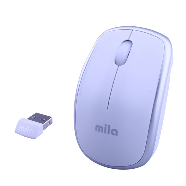 Mila ML400 Silent Serisi Kablosuz USB Nano Alıcılı Optik Mouse Beyaz / Gümüş