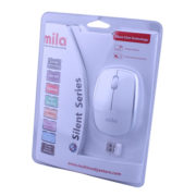 Mila ML400 Silent Serisi Kablosuz USB Nano Alıcılı Optik Mouse Beyaz / Gümüş