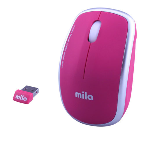 Mila ML401 Silent Serisi Kablosuz USB Nano Alıcılı Optik Mouse Pembe / Gümüş