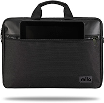 Mila ML-T400, Empoli  Serisi WTXpro Su Geçirmez Kumaş-15.6 inch uyumlu Macbook, Macbook air, Laptop, Notebook Taşıma Çantası –Siyah