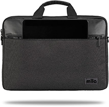 Mila ML-T404, Empoli  Serisi WTXpro Su Geçirmez Kumaş 15.6 inch uyumlu Macbook, Macbook air, Laptop, Notebook Taşıma Çantası –Koyu Gri