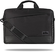 Mila ML-T500, Viena Serisi WTXpro Su Geçirmez Kumaş, Su Geçirmez Kumaş 15.6 inch uyumlu Macbook, Macbook air,Laptop, Notebook   Taşıma Çantası –Siyah