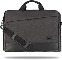 Mila ML-T504, Viena Serisi WTXpro Su Geçirmez Kumaş, Su Geçirmez Fermuar 15.6 inch uyumlu Macbook, Macbook air,Laptop, Notebook   Taşıma Çantası – Koyu Gri