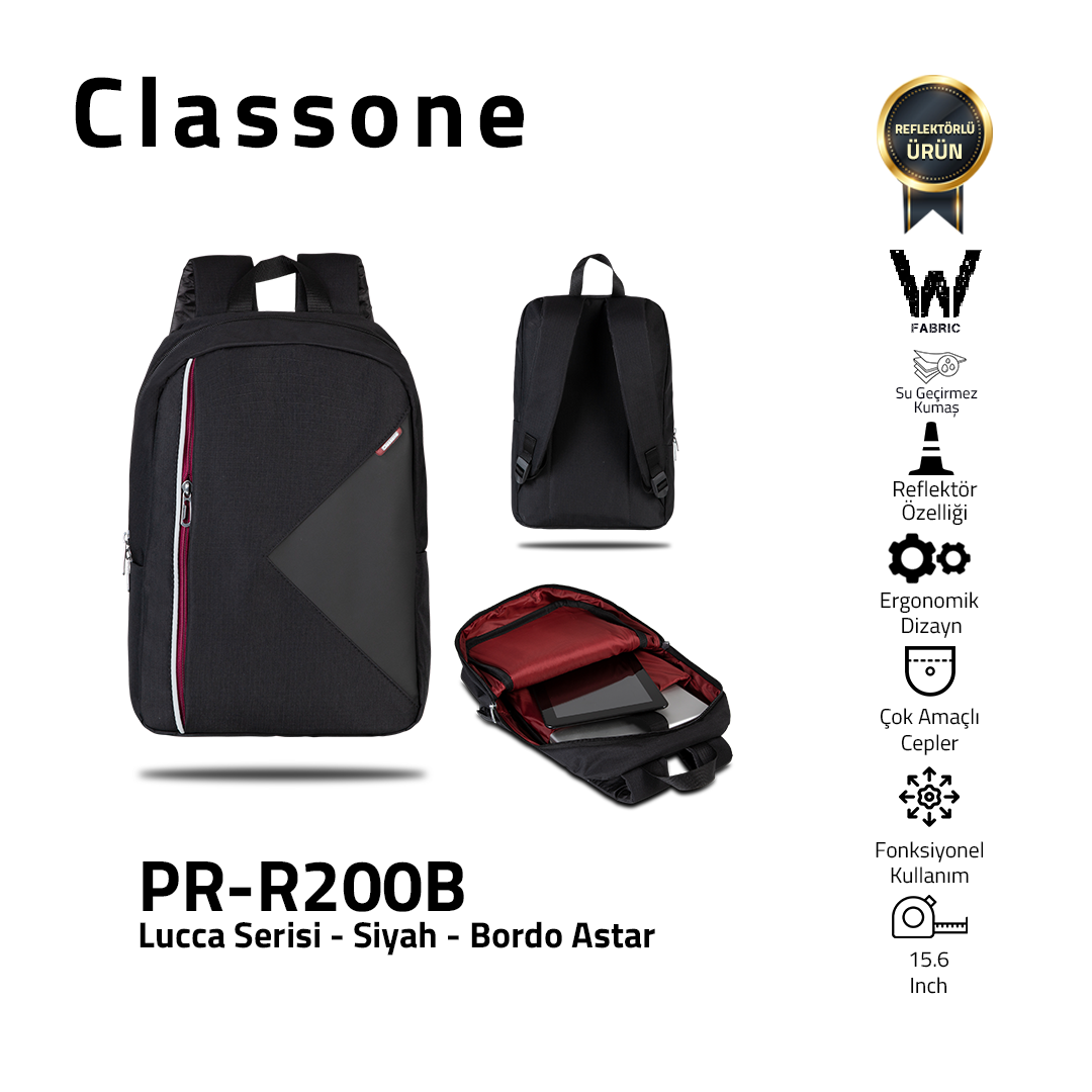 Classone Lucca Serie PR-R200B 15.6 Laptop-Rucksack / Kastanienbraun Liner
