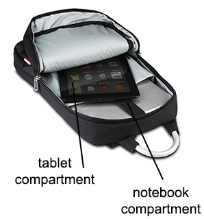 Classone Genoa Series PR-R400G WTXpro Waterproof Fabric 15.6 Backpack Notebook Bag-Black-Gray Liner