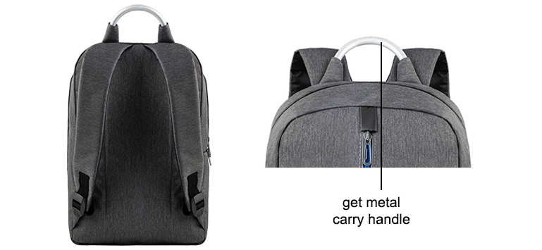 Classone Genoa Series  WTXpro Waterproof Fabric PR-R404M 15.6 Notebook Backpack-Gray-Blue Liner