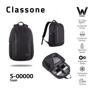 Classone S-00000 WTXpro Rucksack aus wasserdichtem Stoff, 15,6 Zoll, Schwarz