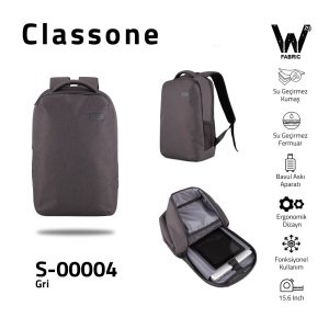 Classone S-00004 WTXpro Rucksack aus wasserdichtem Stoff, 15,6 Zoll, Grau