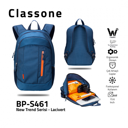 Classone BP-S461 WTXpro Su Geçirmez Kumaş New Trend Sport Style Lux Serisi-Lacivert