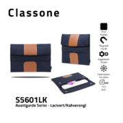 Classone Avantgarde 15,6 Zoll Laptop-Tasche -Marineblau-Braun