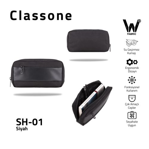 Classone SH-01 WTXPro Su Geçirmez Kumaş Seyahat El Çantası - Siyah Classone SH-01 WTXPro Su Geçirmez Kumaş Seyahat El Çantası - Siyah