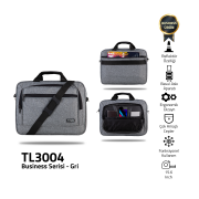 Classone Business Large Serisi TL3004 15.6 inch Uyumlu Notebook Çantası - Gri
