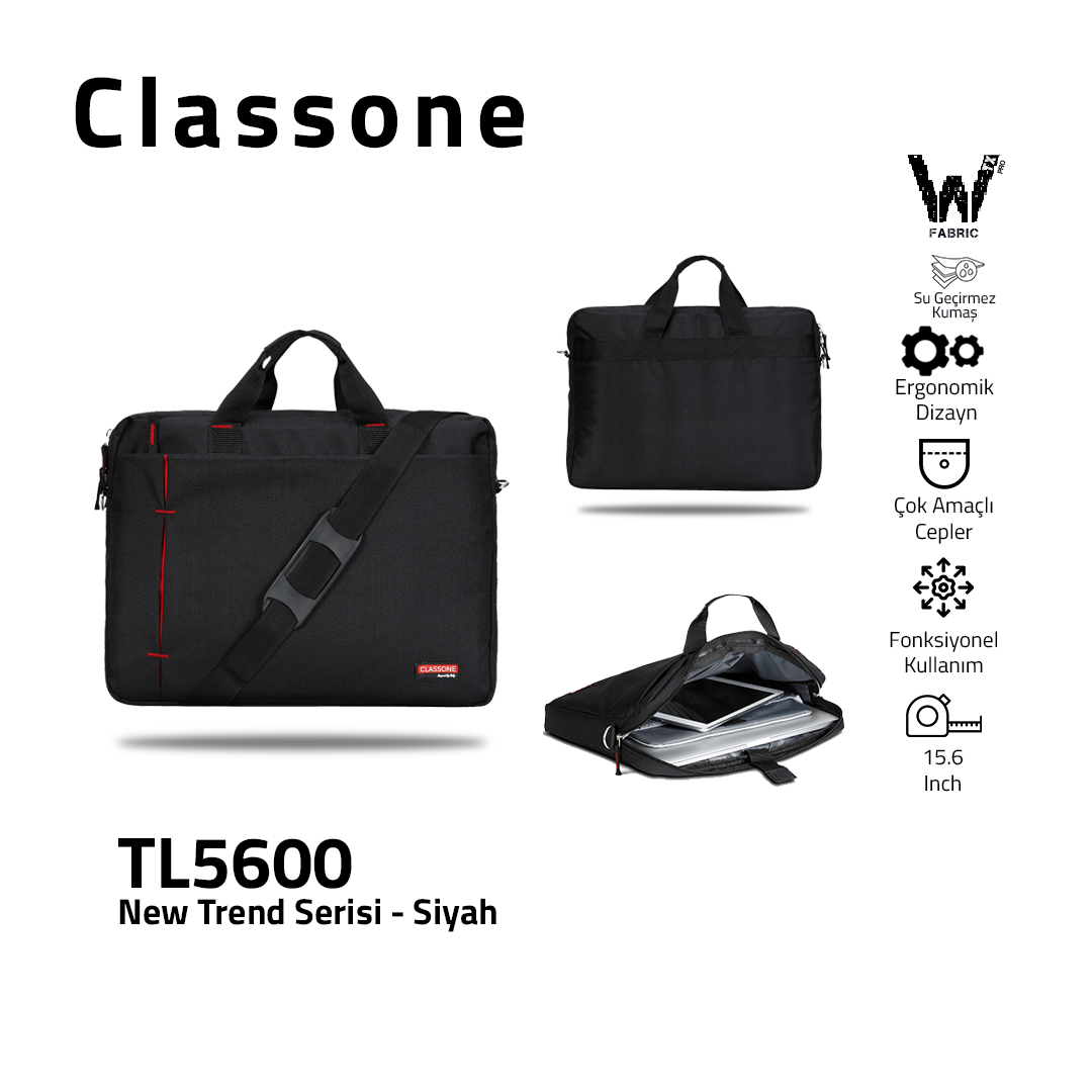 Classone Ultracase TL5600-WTXpro Wasserdicht Stoff 15.6" Laptoptasche / Schwarz