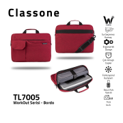 Classone WorkOut Serisi TL7005 WTXpro Su Geçirmez Kumaş 15.6 inch Laptop , Notebook Çantası -Bordo