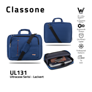 Classone UL131 Ultracase Serisi 13-14 inch Notebook Çantası Lacivert