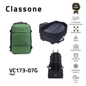Classone VC173-07G VIP Vacum Travel Series 14,15.6, 17.3 inch Laptop Backpack - Green