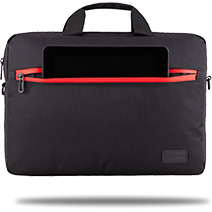 Classone W-TX10 Serisi WTXpro Su Geçirmez Kumaş, Su Geçirmez Fermuar W-TX10FK 15.6 inch Uyumlu Macbook, Notebook, Laptop, Tablet Taşıma Çantası-Siyah/Kırmızı