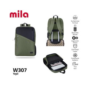 Classone 15,6 Zoll kompatibler W307-Mila-Serie Lenovo, HP, Asus, Monster, MacBook, Mac Air kompatibler Laptop, Notebook-Rucksack – Grün