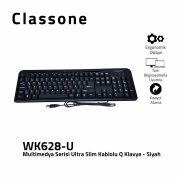 Multimedya Ultra Slim Kablolu WK628-U USB Q Klavye