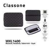 Classone WKL1400 13-14" Macbook, Notebook, Tablet Kılıfı-Siyah