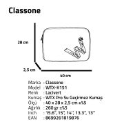 Classone WTX-K151 15.6 ,16 inch WTXpro Serisi Su Geçirmez Kumaş, Macbook,Mac Air,Laptop Kılıfı - Lacivert