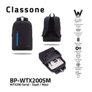 Classone WTX200SM Pro 15.6 inch uyumlu WTXpro Su Geçirmez Kumaş, Su Geçirmez Fermuar, Macbook , Laptop , Notebook  Sırt  Çantası –Siyah/Mavi