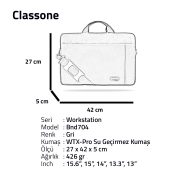 Classone BND704 WorkStation4 Serie 15,6 Zoll Laptop, Notebooktasche-Grau