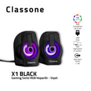 Classone X1 Black RGB Gaming Speaker - Black