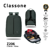 Classone BP-Z206 Zaino Serisi 15,6 inch Notebook Sırt Çantası / Füme